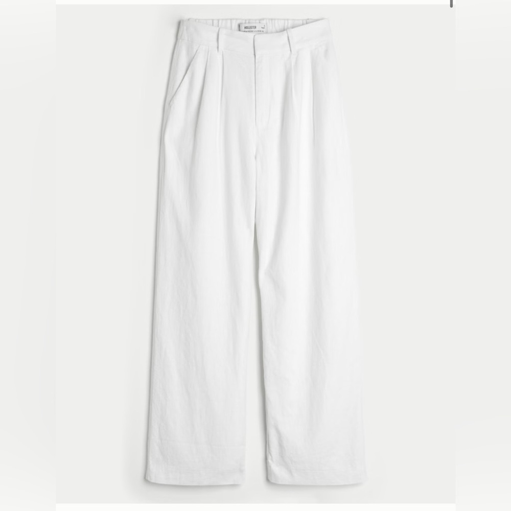 Hollister Livvy Ultra High-Rise Linen Blend Wide-Leg Pants